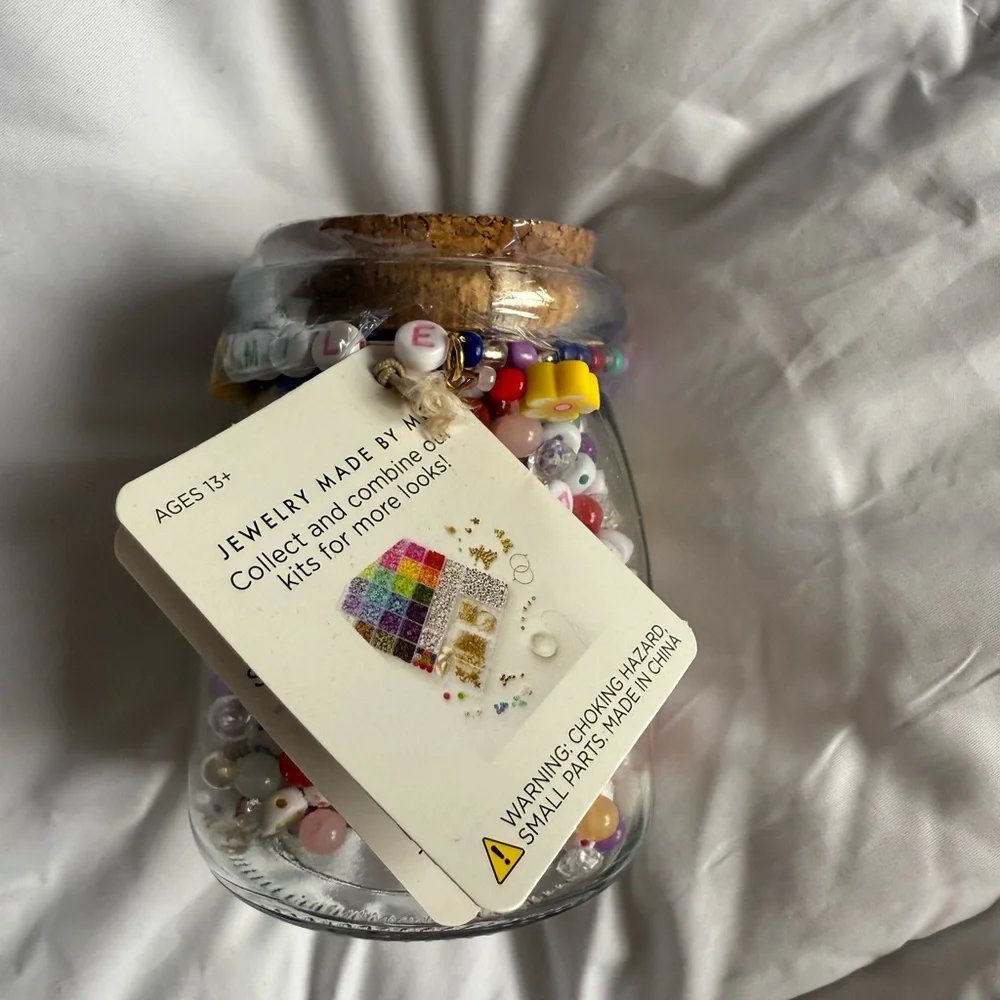 Jewelry Made By Me Beaded Bracelet Jar Kit Alphabet Beads DIY Set
